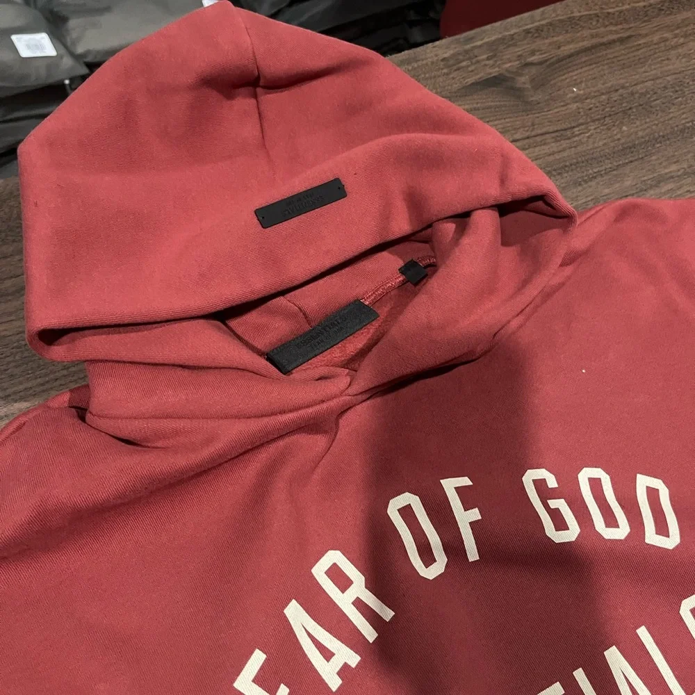 Fear of God Essentials Red Hoodie - Picture 3 of 6